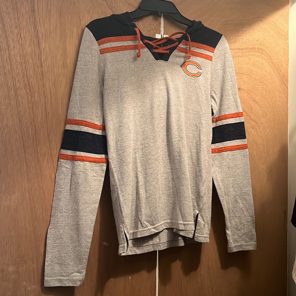 Chicago Bears Lace Up Long Sleeve Hoodie